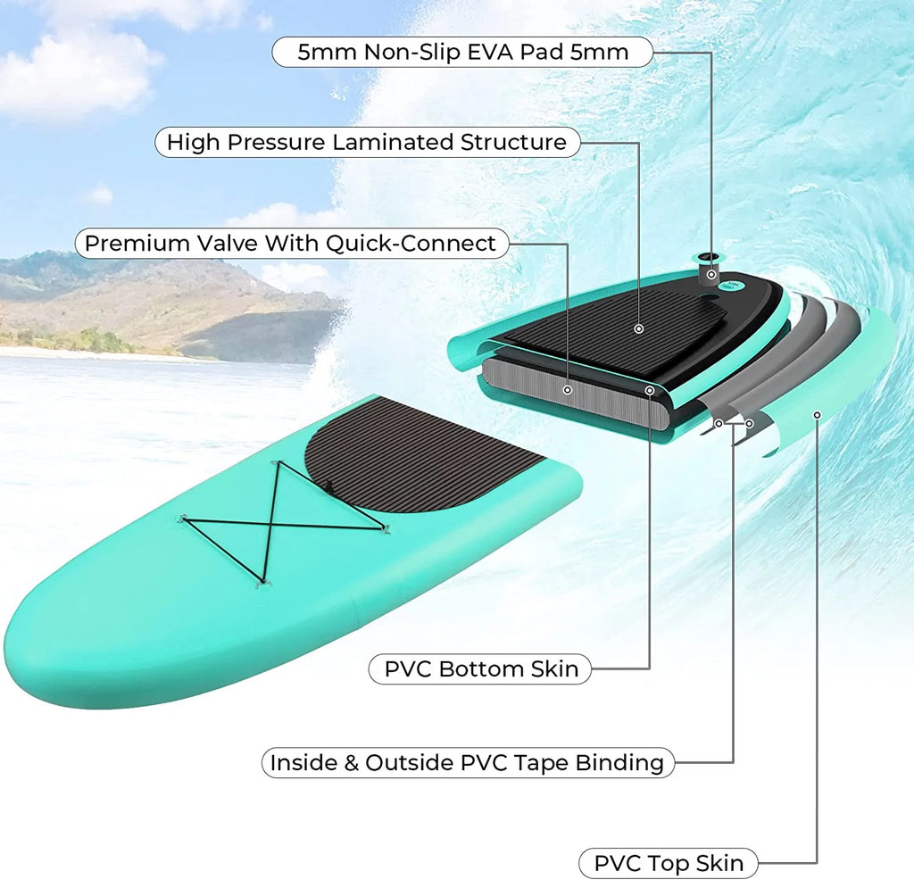 10FT Inflatable Stand Up Paddle Board Non-Slip S365