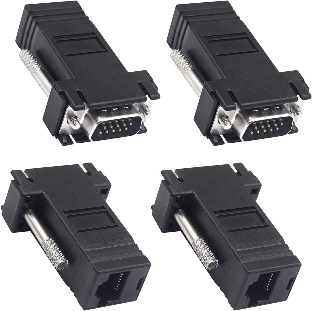 VGA Extender Over Ethernet Adapter, 4pcs VGA to RJ45 Adapter Z976