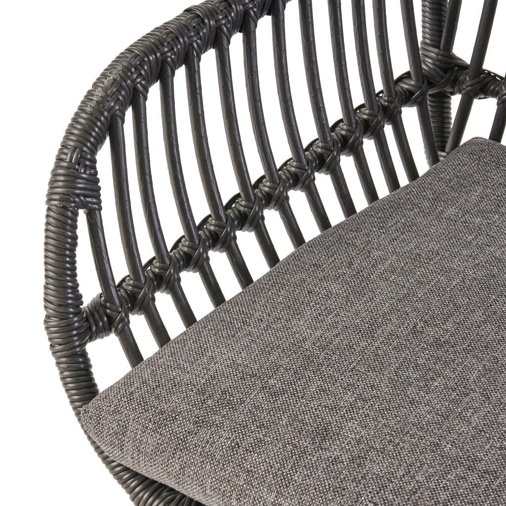 Woven Faux Rattan Chairs with Cushions Set of 2 H901