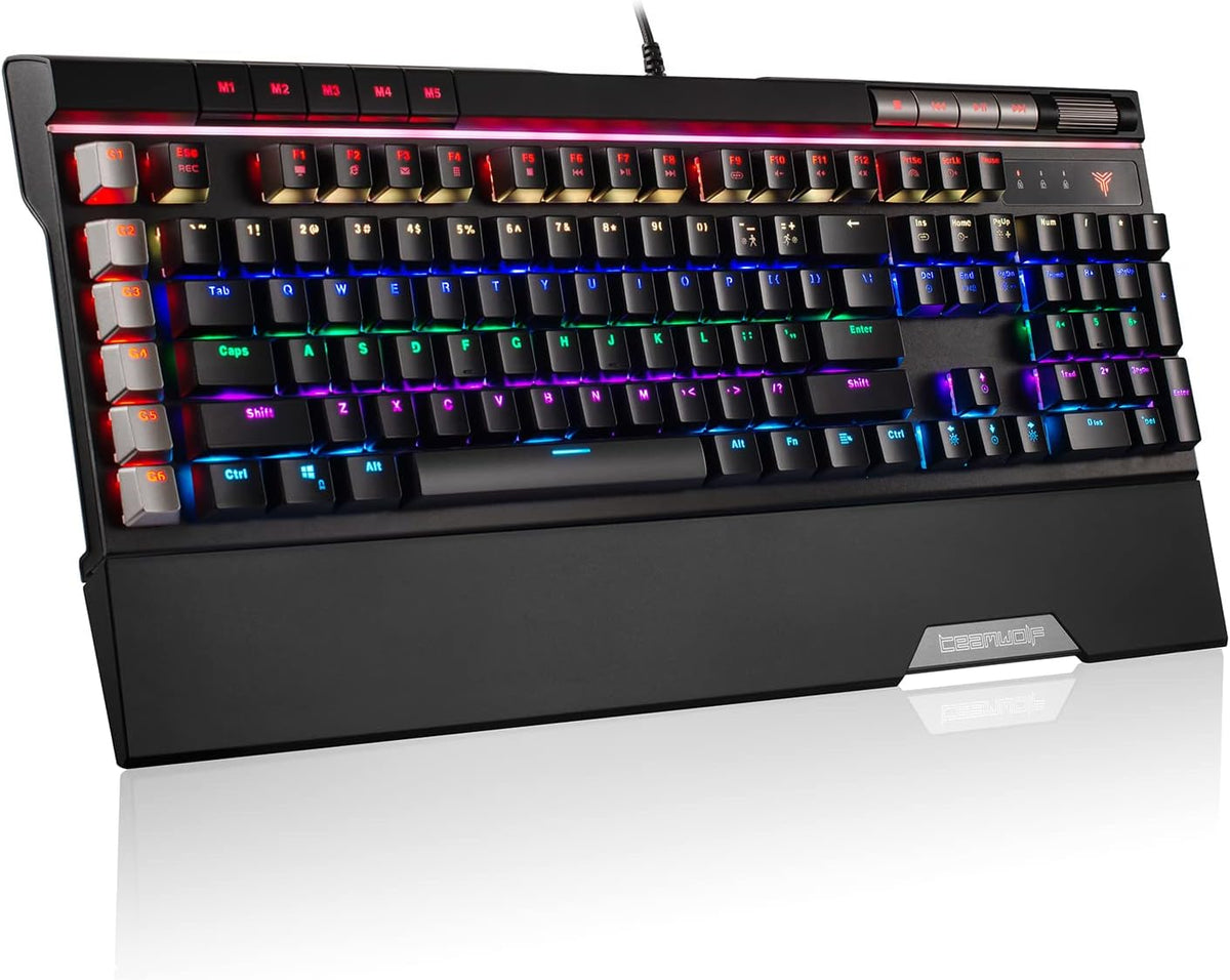 Mechanical Gaming Keyboard Blue Switches RGB Backlight with 2 USB Ports Pack of 2 Y673423