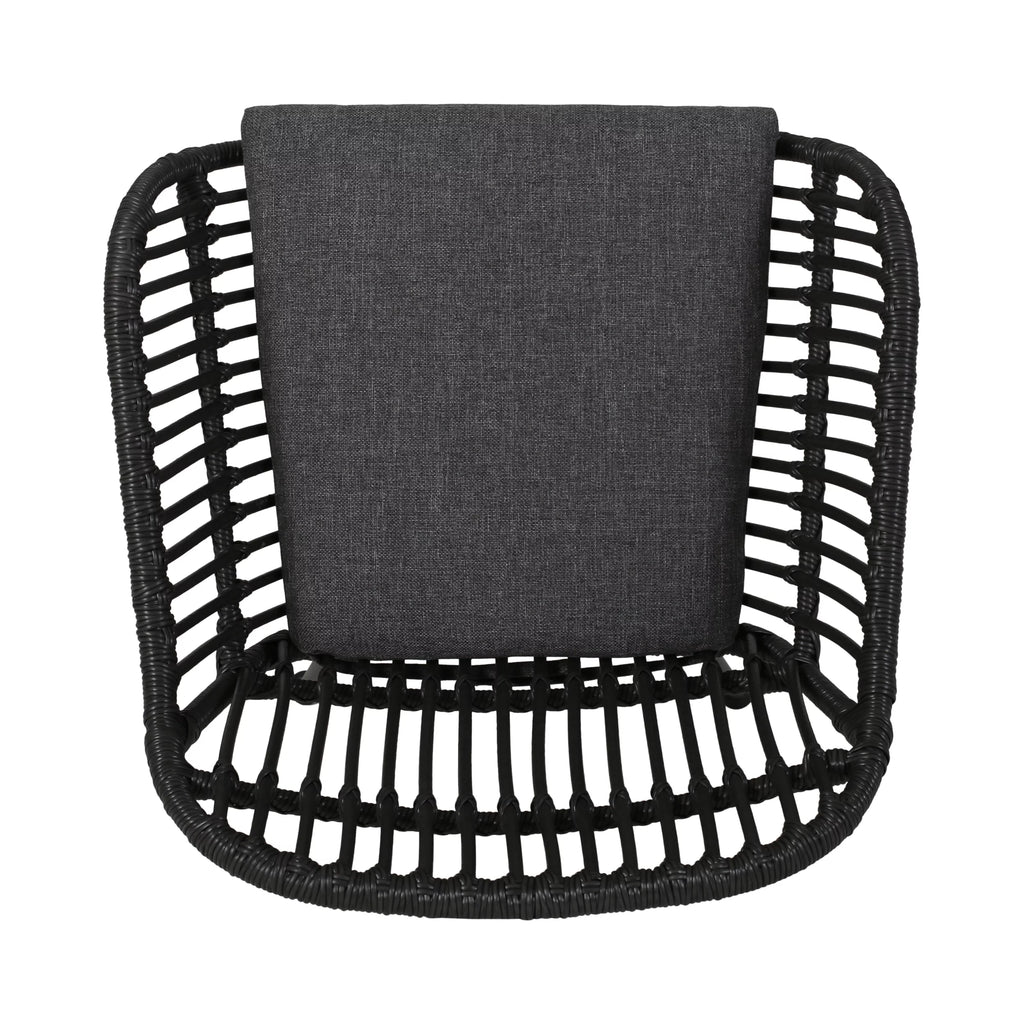 Woven Faux Rattan Chairs with Cushions Set of 2 H901