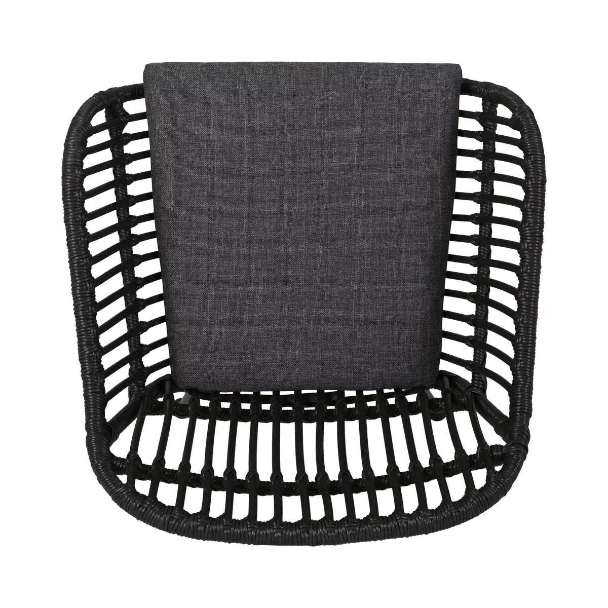 Woven Faux Rattan Chairs with Cushions Set of 2 H901