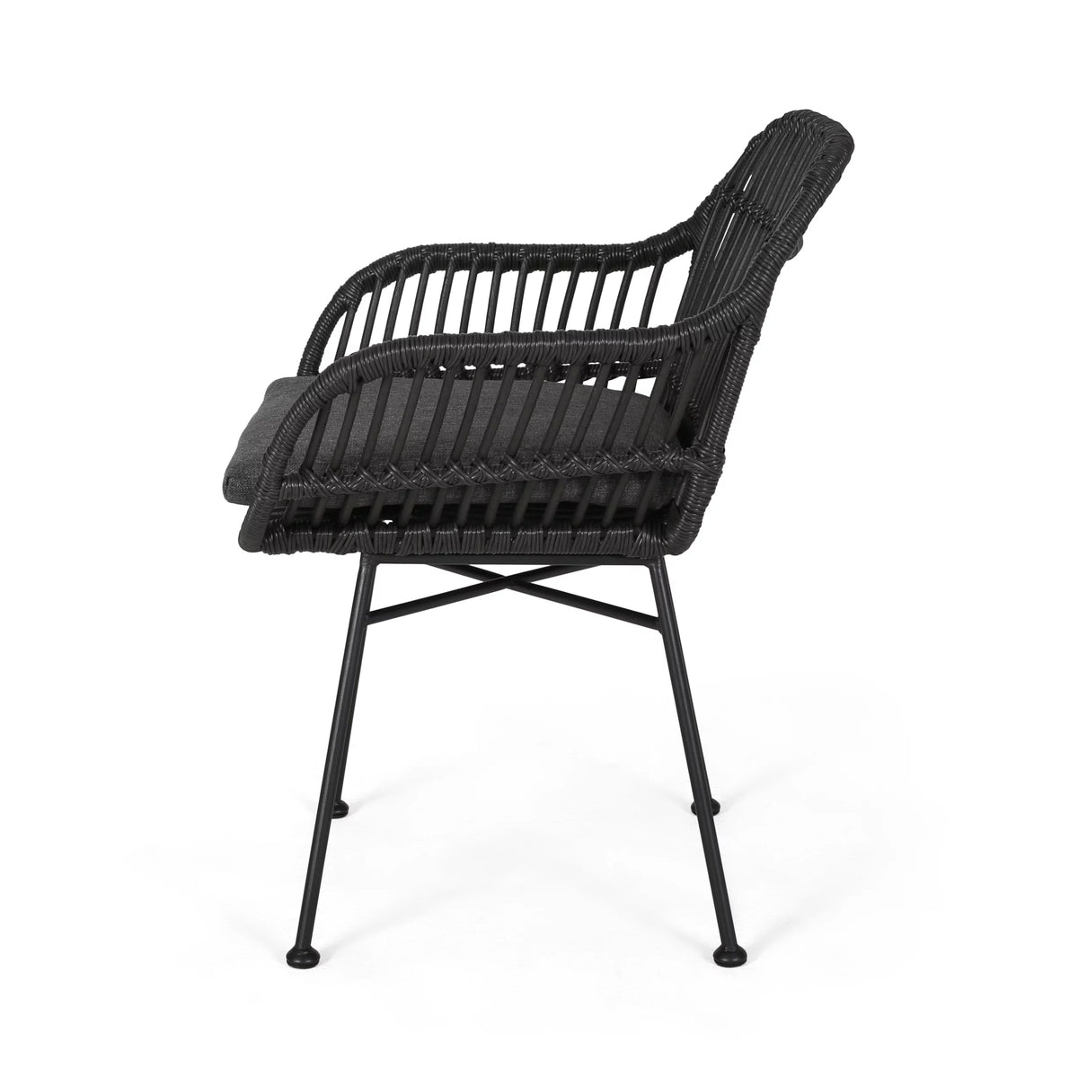 Woven Faux Rattan Chairs with Cushions Set of 2 H901
