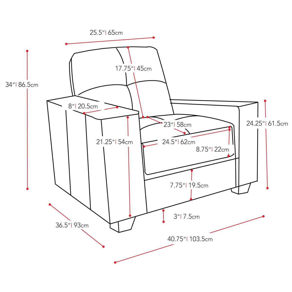 Red Bonded Leather Chair E29477