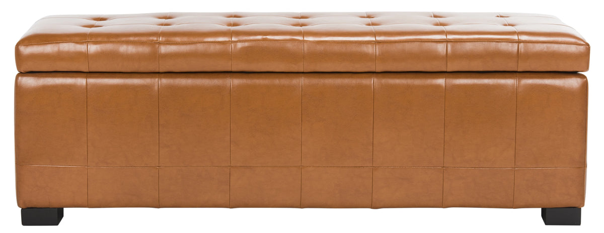 Large Rustic Tufted Storage Bench Y773879