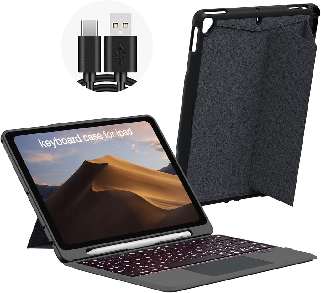 Detachable Wireless Bluetooth Keyboard Case with Trackpad for iPad Y33837