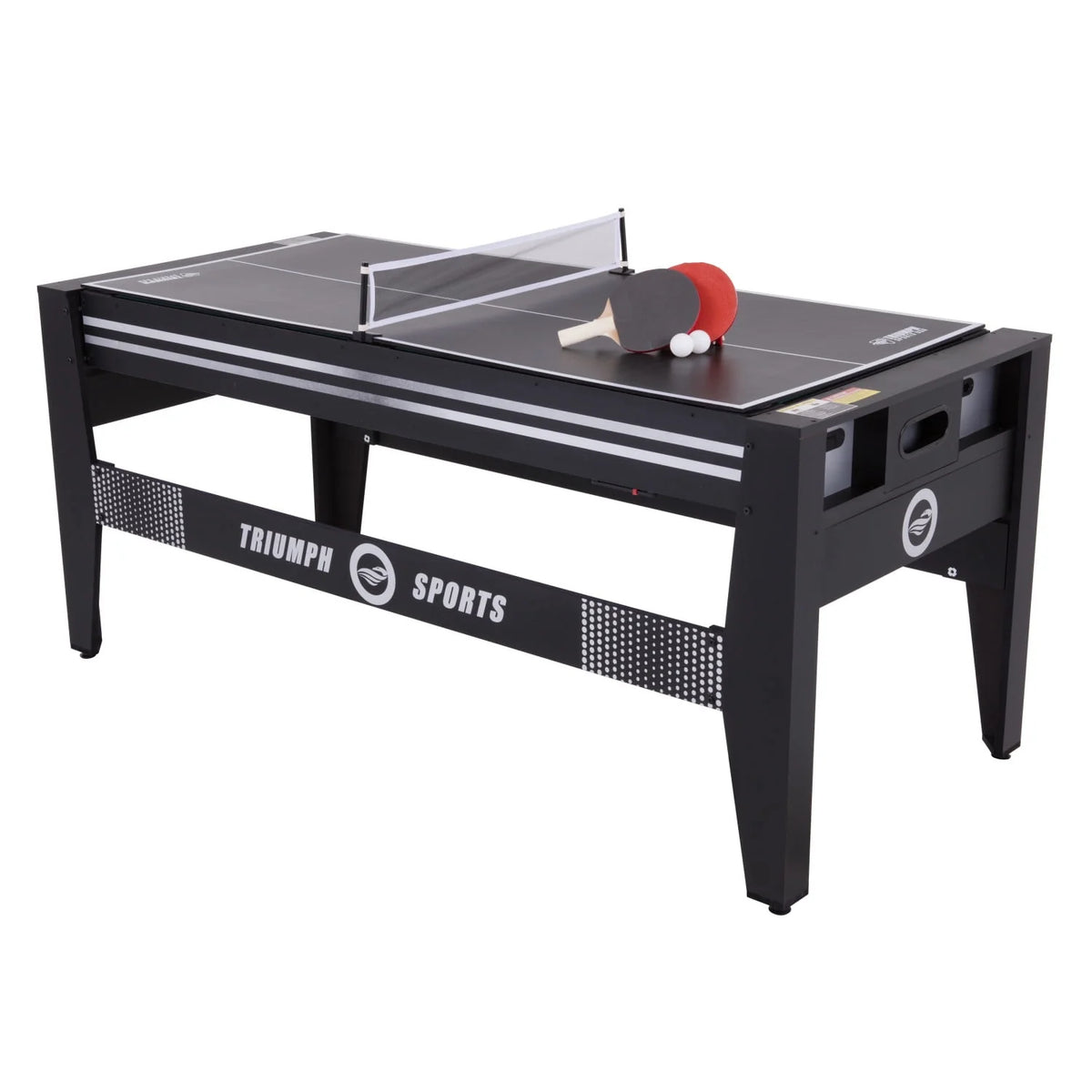 4 in 1 Multi Game Swivel Table with Air Powered Hockey, Table Tennis, Billiards, and Launch Football T7220
