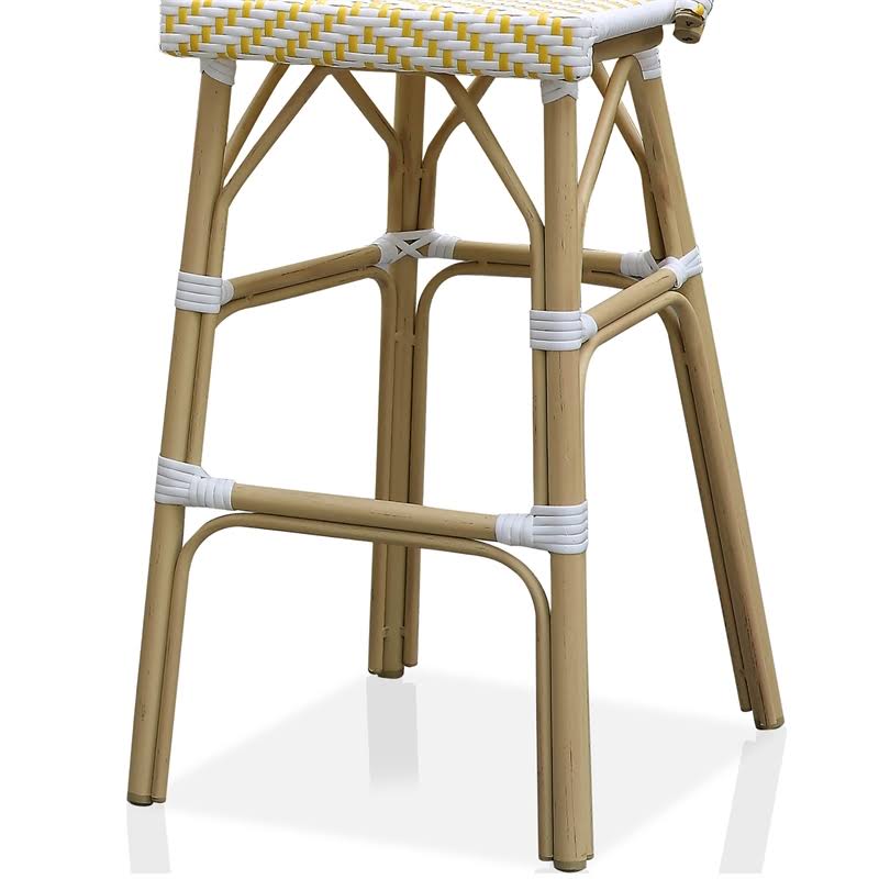 Yellow Aluminum Patio Bar Chairs Set of 2 N80307